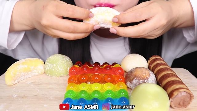 ASMR RAINBOW PUSH POP, POP IT, SOFT CHEWY ICE CREAM RICE CAKES 무지개 팝잇, 푸쉬팝, 찰떡아이스크림 먹방 EATING SOUND смотреть онлайн