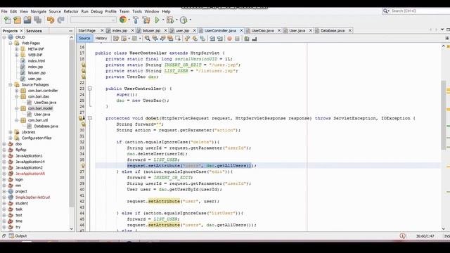 JSP Servlet CRUD in MVC смотреть онлайн