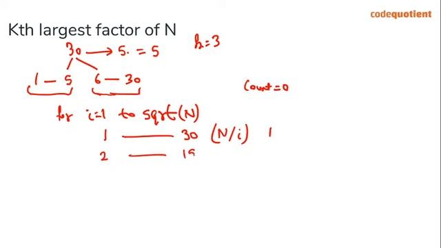 Kth Largest Factor of N | TCS Codevita Questions And Answers смотреть онлайн