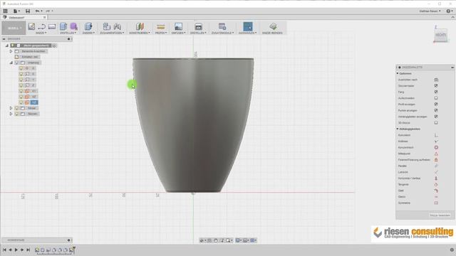 Autodesk Fusion 360 - Konstruktion Kaffeetasse CAD Deutsch Schulung Training Tutorial смотреть онлайн
