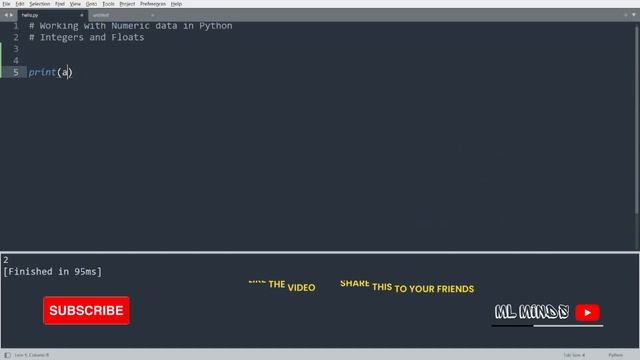 Python Tutorial for Beginners 2: Integers and Floats - Working with Numeric Data | ML Minds смотреть онлайн