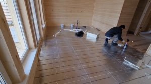 ТЁПЛЫЙ ПОЛ В КАРКАСНОМ ДОМЕ.Без стяжки. Водяной. Вариант 1:с электрическим коллектором.