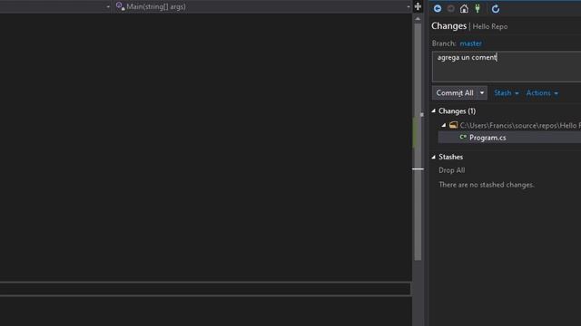 Guardar y subir cambios al repositorio remoto con Visual Studio 2019 смотреть онлайн