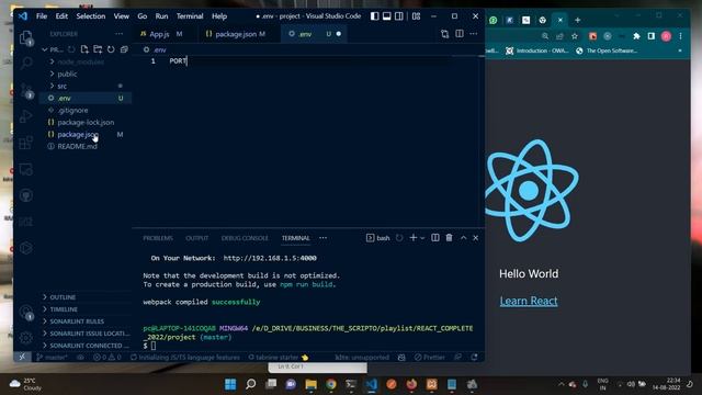 Complete React Beginner to Advanced - 2022 Part - 6 React default PORT change смотреть онлайн