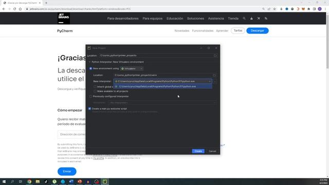 Curso de Python 2023: Descarga, Instalación, y Primeros Pasos en Pycharm | E05 смотреть онлайн