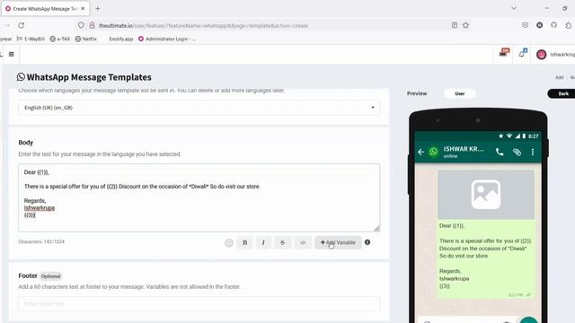 Theultimate.io new user on boarding with sending message with template creation смотреть онлайн