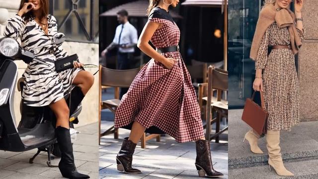 САМЫЕ МОДНЫЕ ИДЕИ ДЛЯ ЖЕНЩИН // ТРЕНДОВЫЕ ИДЕИ ПЛАТЬЯ И САПОГИ смотреть онлайн