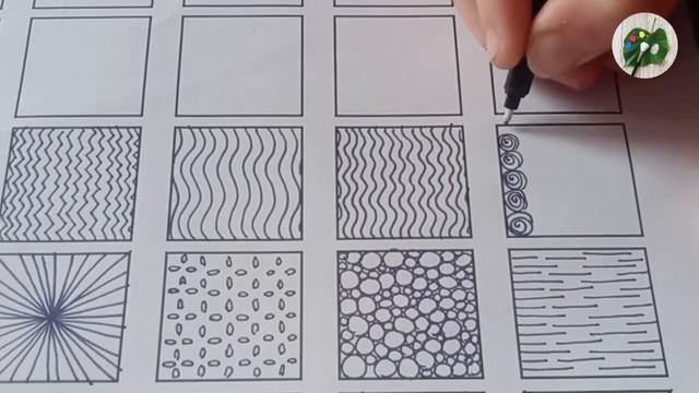 30 Patterns Doodling Zentangle - Filling Gaps - Arte Green