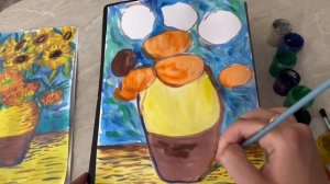 Мастер класс " Подсолнухи Ван Гога"