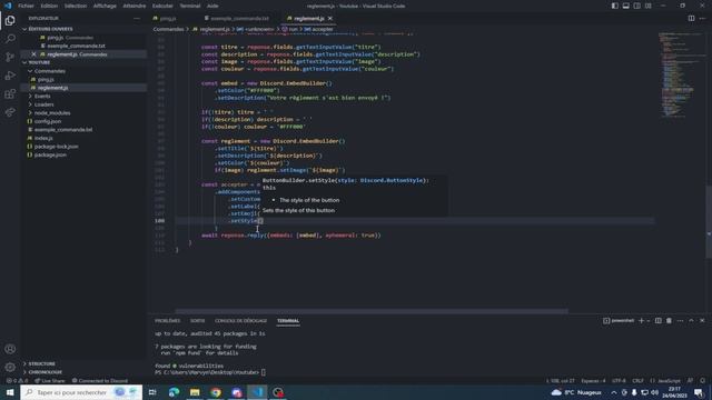 Bot Discord JSV14 #6 : Embed règlement avec bouton Accepter! смотреть онлайн