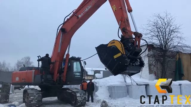 ДРОБИЛЬНЫЙ КОВШ | КОВШ ДРОБИЛКА НА ЭКСКАВАТОРЕ MB BF120 / HITACHI330 смотреть онлайн