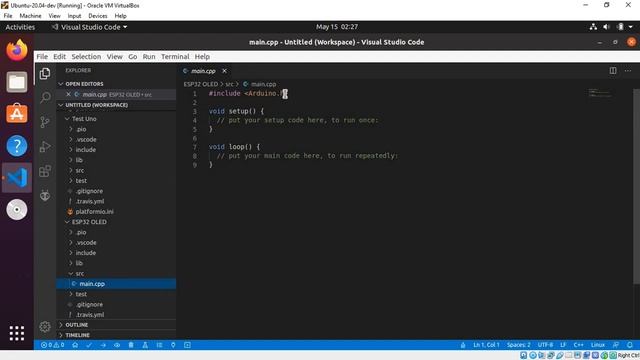 Install library to PlatformIO, to program ESP32 with OLED. смотреть онлайн
