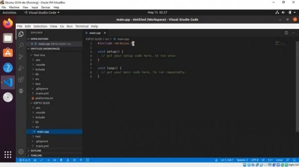 Install library to PlatformIO, to program ESP32 with OLED.