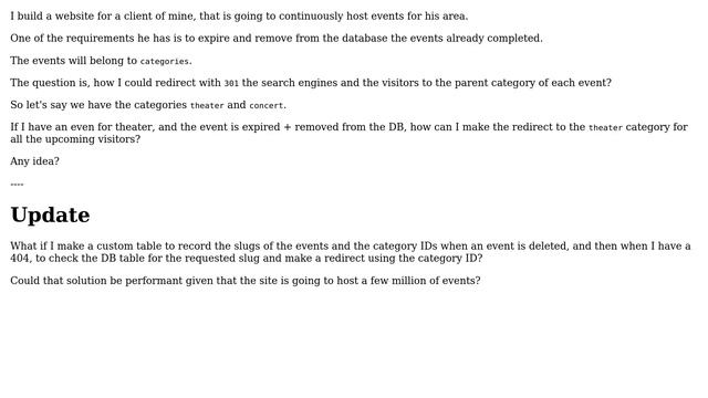 Wordpress: Expired event redirect to parent category смотреть онлайн
