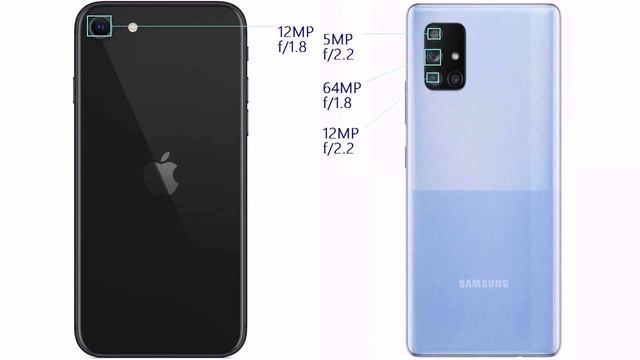 Apple iPhone SE 2020 vs Samsung Galaxy A71 5G смотреть онлайн
