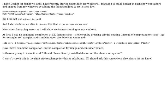 Docker images and container names completion in Bash for Windows смотреть онлайн