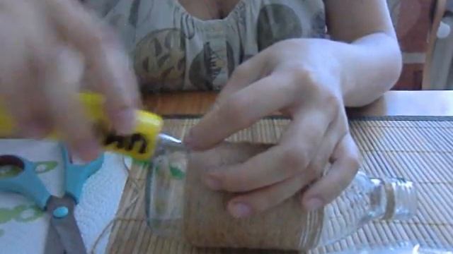 Ваза из стеклянной бутылки...КаК уКраСитЬ БуТыЛкУ... смотреть онлайн