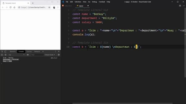 #7 Javascript String Tanımlama "Template Literal" 2019 (Sıfırdan İleri Seviye ) #javascript #string смотреть онлайн
