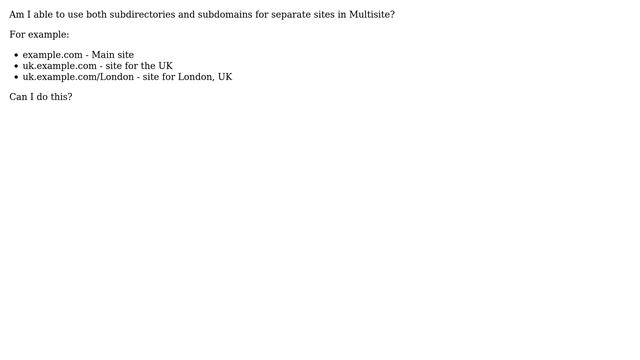Wordpress: Using both subdirectory and subdomains in Multisite смотреть онлайн