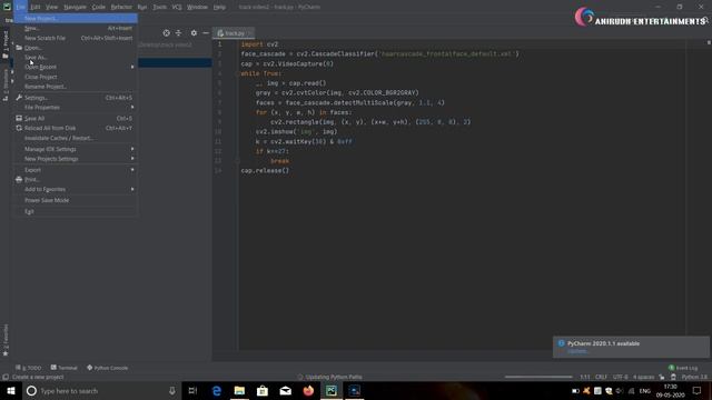 Face detection from web cam using Opencv and python in PyCharm IDE смотреть онлайн