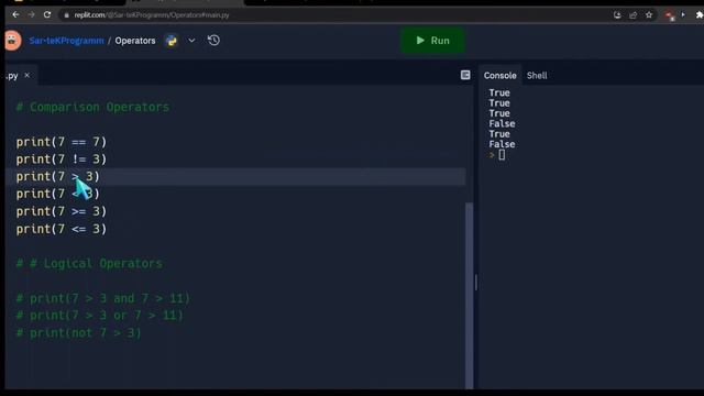 Operators in python | Arithmetic, Logical, Conditional |Python for Placements смотреть онлайн