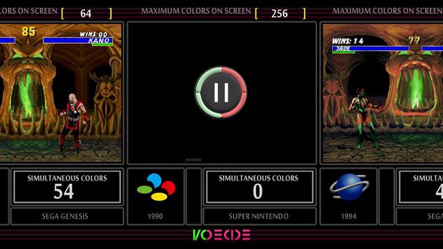 Simultaneous Colors of Ultimate Mortal Kombat 3 (Genesis vs SNES vs Sega Saturn) Color Comparison смотреть онлайн
