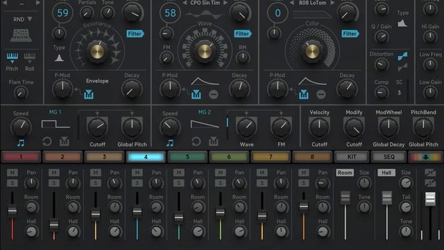 DRUMCOMPUTER 🎛 SUGAR BYTES 🎛 IOS 📱IPAD DEMO смотреть онлайн