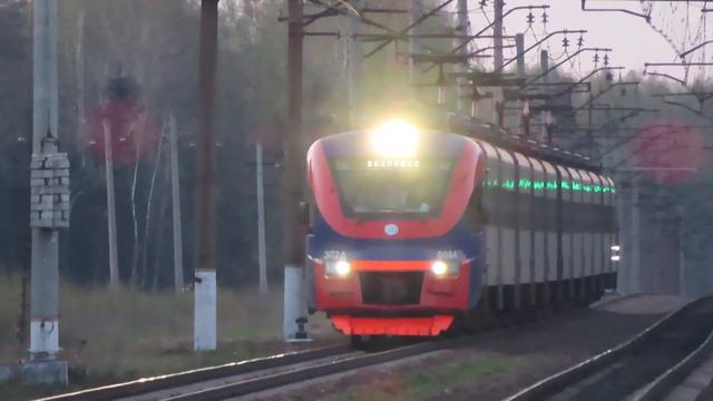 Электропоезд ЭП2Д-0084 ЦППК Рэкс платформа Башкино 9.05.2021 |EP2D-0084 CPPK train Bashkino platfor смотреть онлайн