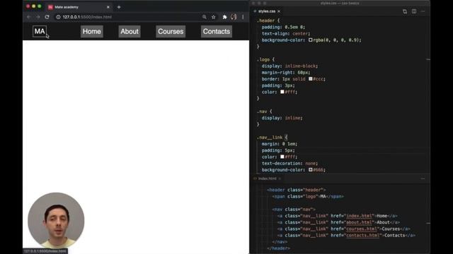Learn HTML & CSS: 48 Inline block navigation links смотреть онлайн