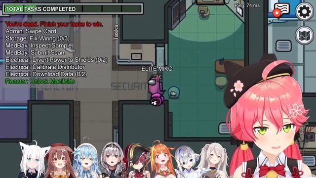 [Hololive] Among Us - Elite Miko keep getting killed and screaming [Eng sub] смотреть онлайн