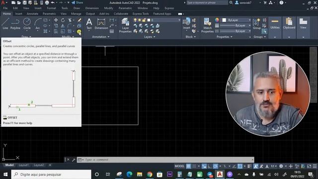 AutoCAD 2022 - Comando Offset- (Aula 9) смотреть онлайн