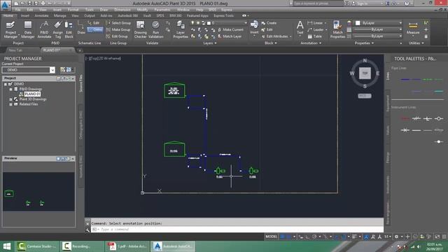 DEMO AUTOCAD PLANT 3D 2015 (3) - CREACION DE PLANOS P&ID смотреть онлайн