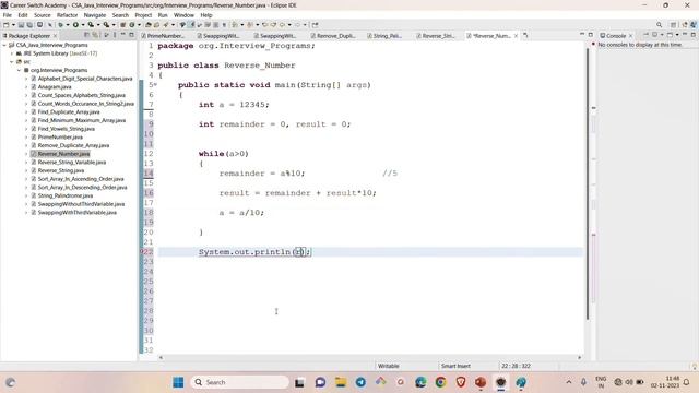 Reverse a Number | Java Program with Detailed Interview Explanation | (Hindi | English) смотреть онлайн