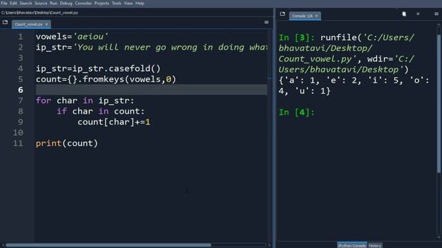 196. Count the Number of each Vowel in a String using Dictionary and List Comprehension in Python смотреть онлайн