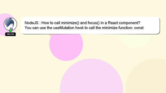 NodeJS : How to call minimize() and focus() in a React component? смотреть онлайн