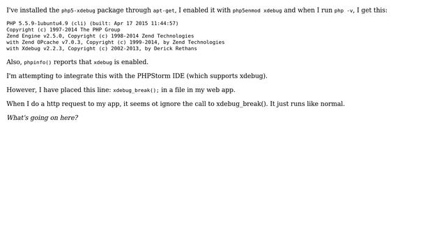 Ubuntu: Apache with xDebug loaded but not working? смотреть онлайн