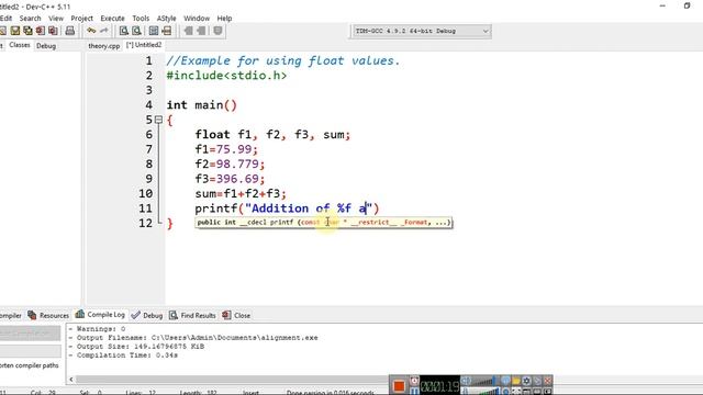 C Programming - Format Specifier | Float Data Type смотреть онлайн