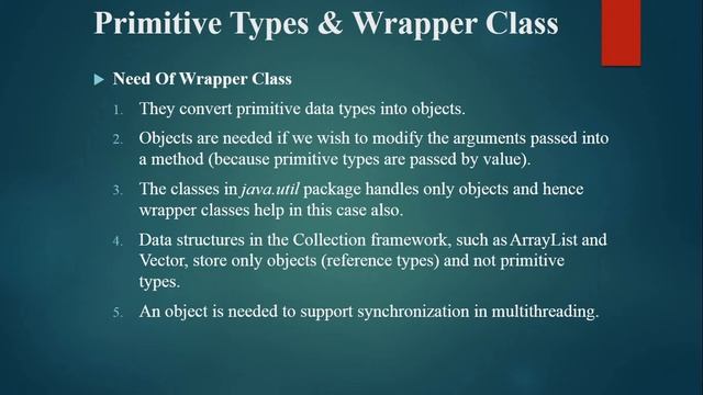 Primitive types,Wrapper class, Big Integer and Big Decimal class смотреть онлайн