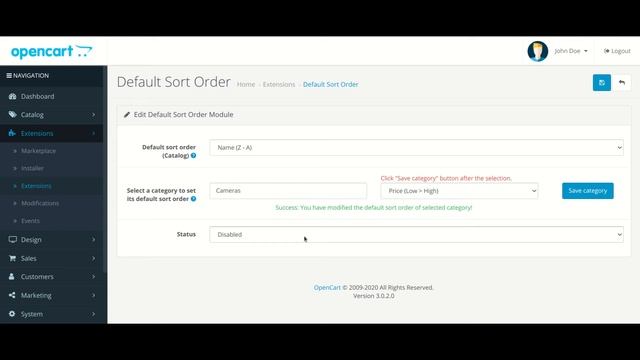 Default Sort Order OpenCart Extension смотреть онлайн