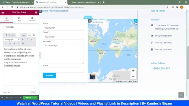 Create Contact Us Page with Elementor | WordPress Tutorial for Beginners in Hindi смотреть онлайн