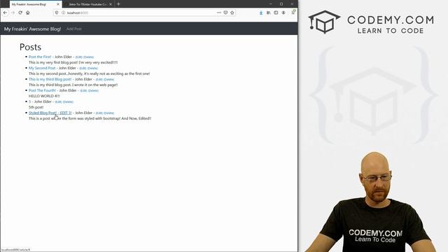 Delete a Blog Post - Django Blog #7 смотреть онлайн