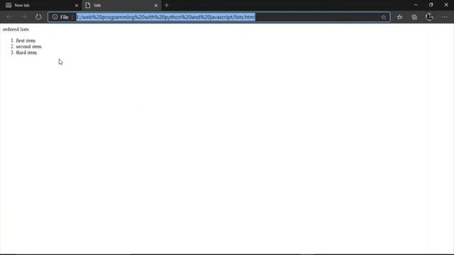 Lists in HTML : Web Programming with Python and JavaScript смотреть онлайн