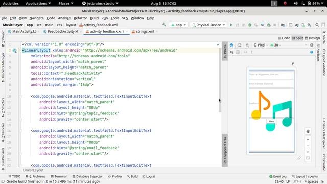 81.Feedback Feature Part-1 | Music Player Application | Android Development Kotlin in Hindi смотреть онлайн