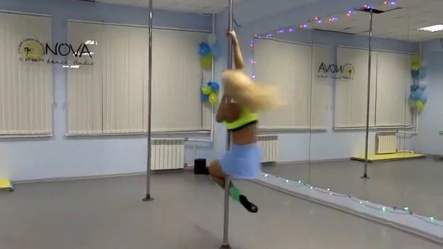 NOVA студия танцев на пилоне Чебоксары/Новочебоксарск pole dance Катя/ элементы на крутящемся пилон смотреть онлайн
