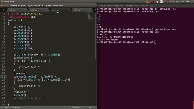 C++ Programming Language Tutorial | Set in C++ STL | GeeksforGeeks смотреть онлайн