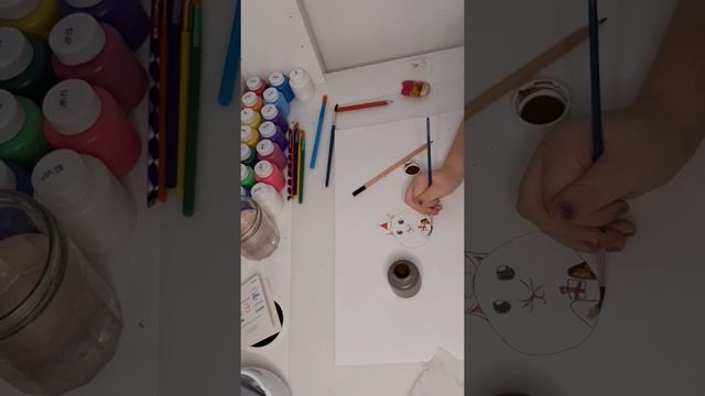 Рисуем зимнего котика #рисунки #котик смотреть онлайн