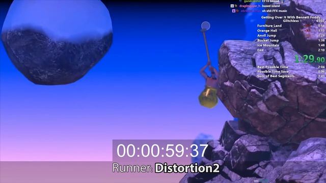 Getting Over it With Bennett Foddy in 1m 30s | CSR 1.0 (Community Segmented Run) смотреть онлайн