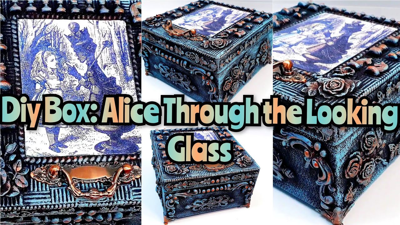 diy box Alice through the looking glass| Craft idea from cardboard and paper| jewelry box| handcraft смотреть онлайн