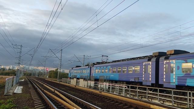 "Синий экспресс" Электропоезд ЭД4М-0401 маршрут Москва (Павелецкий вокзал) - Барыбино смотреть онлайн
