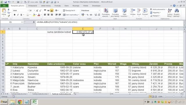 EXCEL - Funkcja SUMA.JEŻELI смотреть онлайн